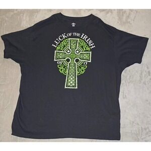 St Paddys Day Luck Of The Irish Shirt Men's Celtic Cross Irish Heritage 3XL/3XG